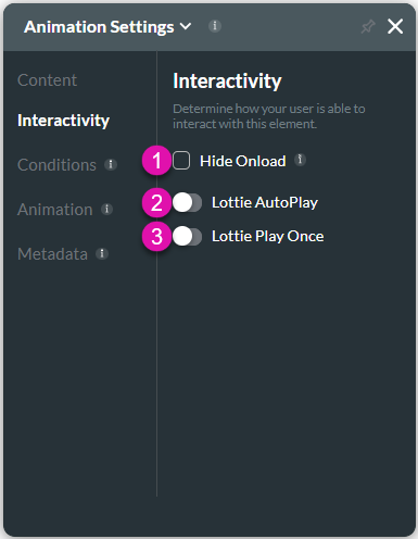 Interactivity screen