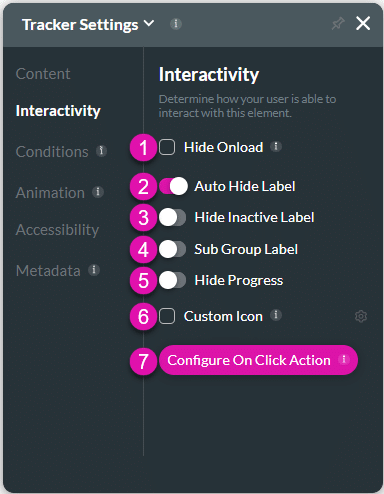 Interactivity screen