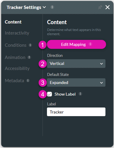 Content settings screen