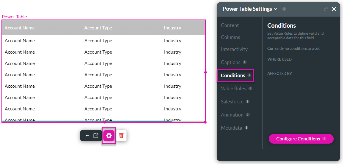 Configure Conditions