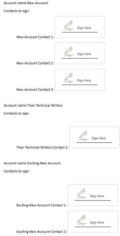 Example of different dynamic signers