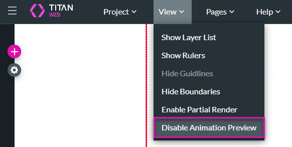 Disable Animation Preview option