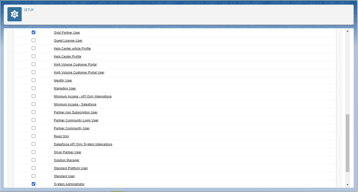 Application Profile Assignment form