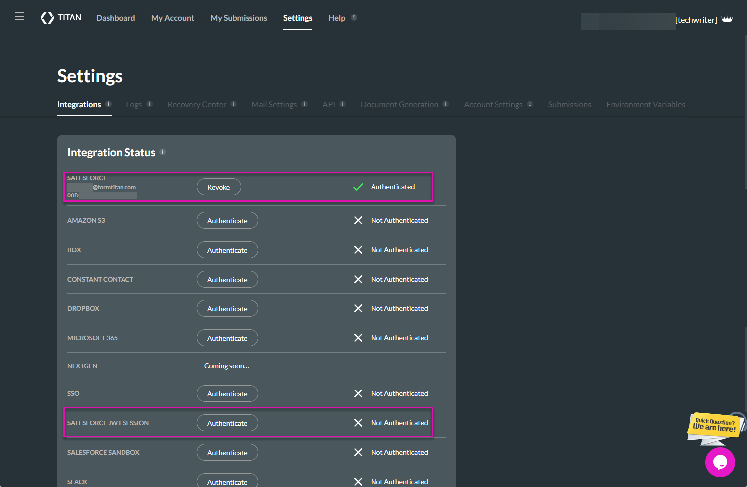 Salesforce JWT Session Authenticate button