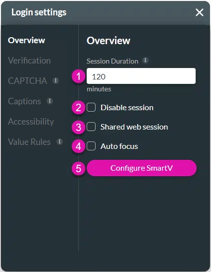 Overview settings