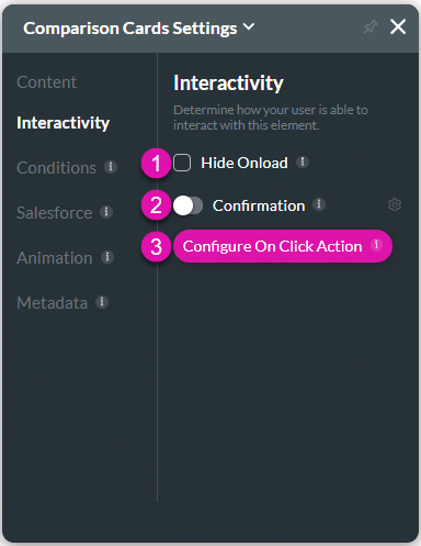 Interactivity screen