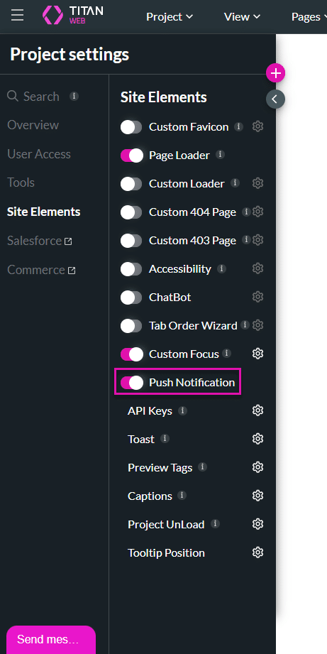 Project settings > Push Notifications