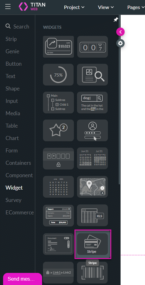 Stripe widget