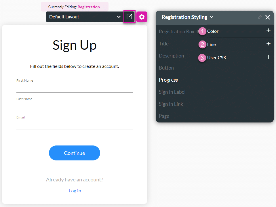 Progress option
