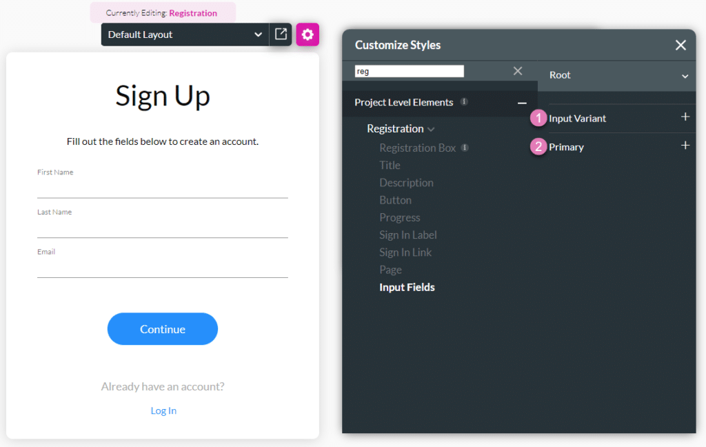 Input Fields option