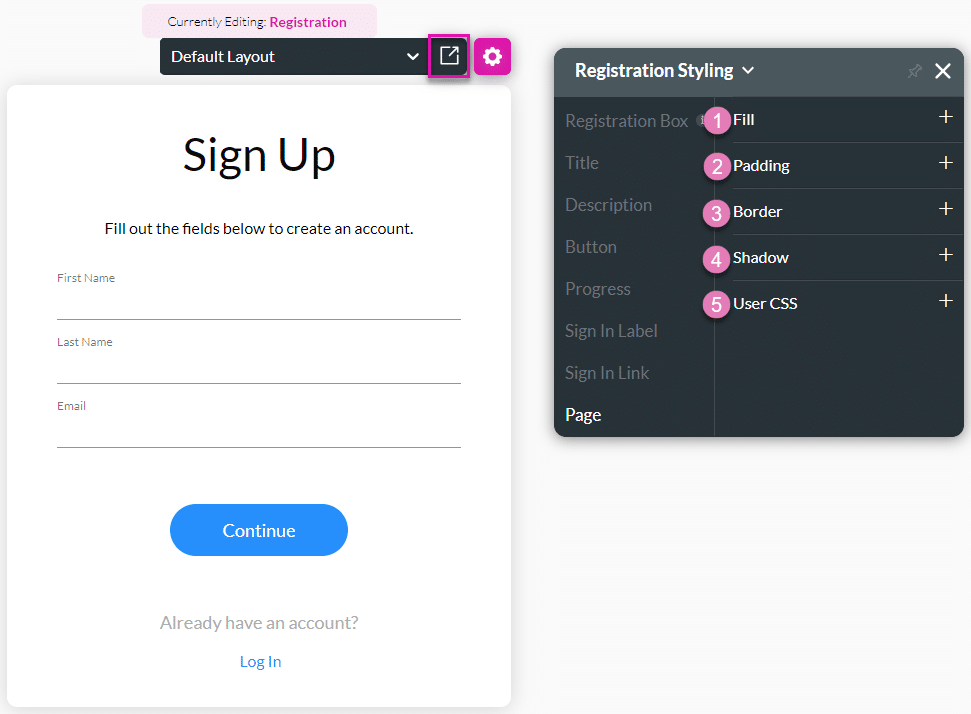 Page option
