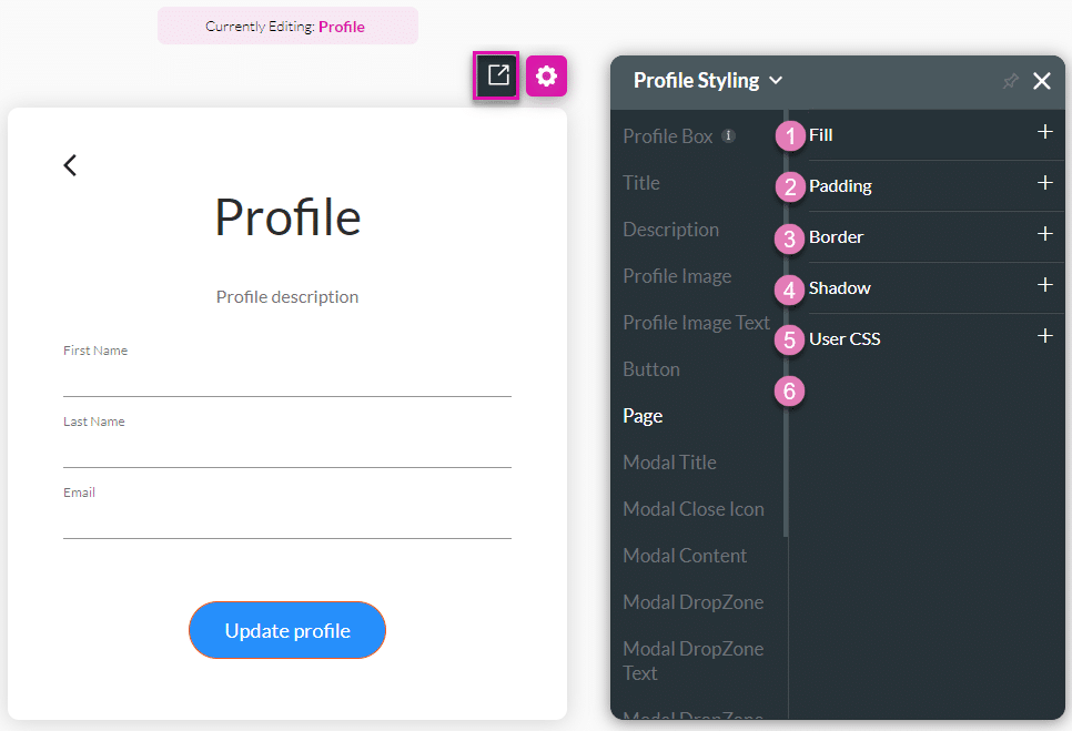 Page option