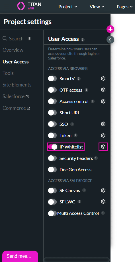 IP Whitelist Gear icon