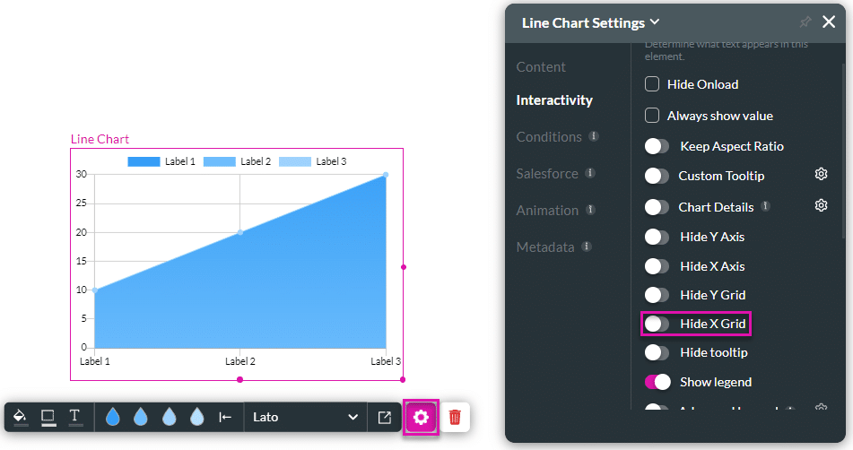 Hide X Grid toggle switch disabled