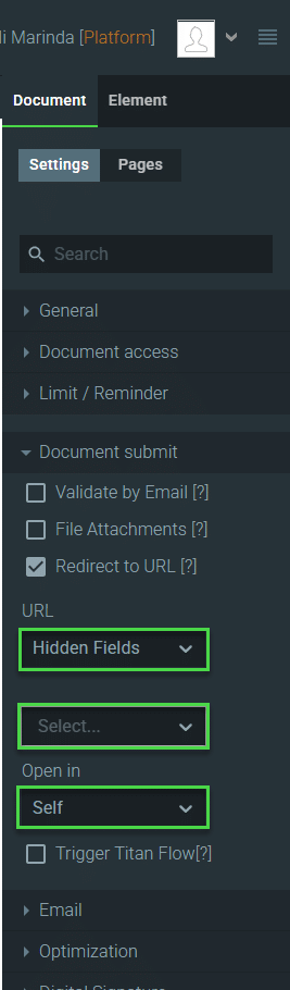 Hidden field option