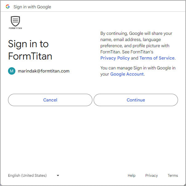 Sign in with Google