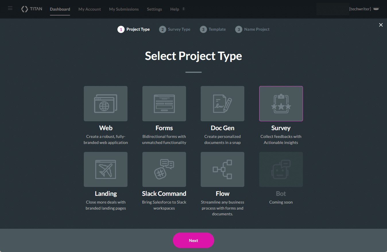 Select Project Type