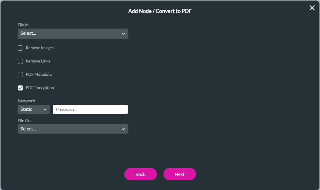 Add Node/Convert to PDF