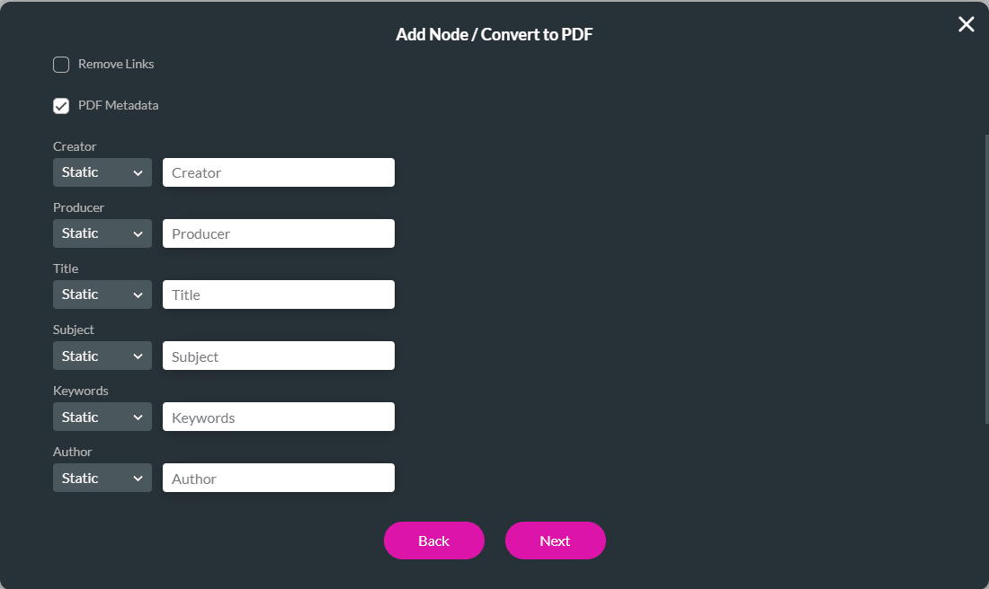 Add Node/Convert to PDF