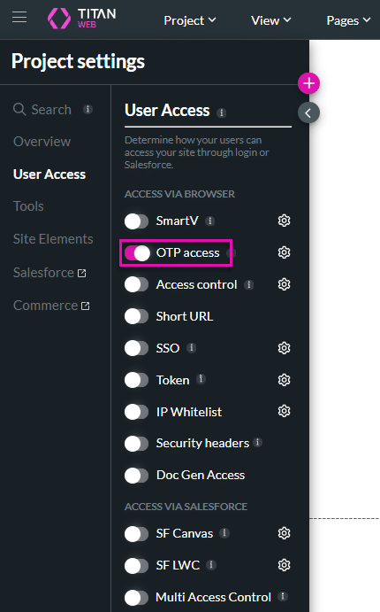 OTP access