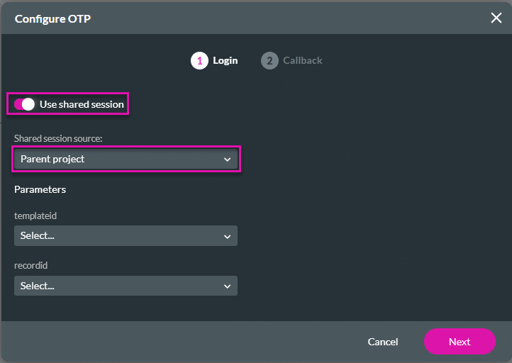 Configure OTP screen