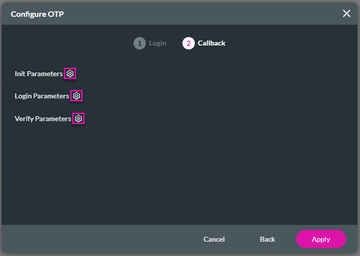 Configure OTP screen