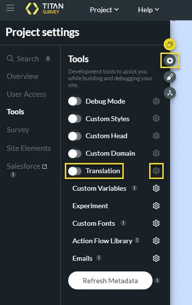 Translation Gear icon