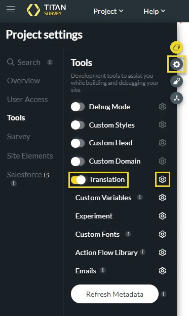 Translation Gear icon