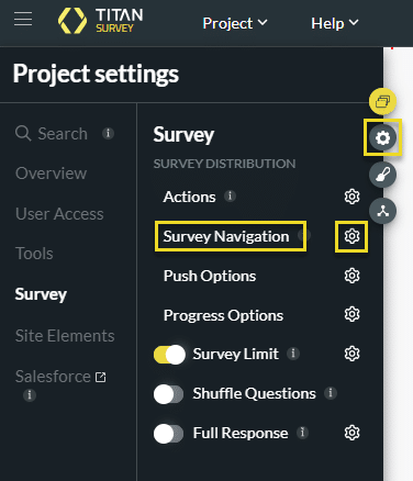 Survey Navigation option