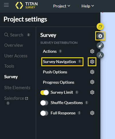 Survey Navigation option