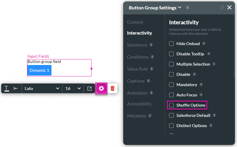 Shuffle Options checkbox disabled