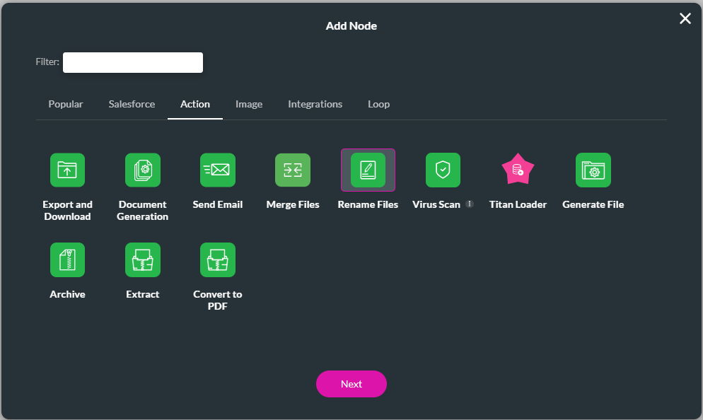 Rename Files node