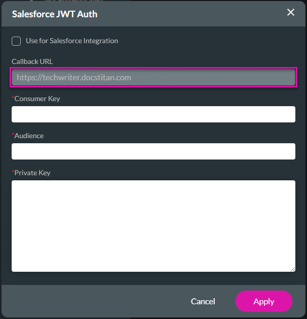 Salesforce JWT Auth screen