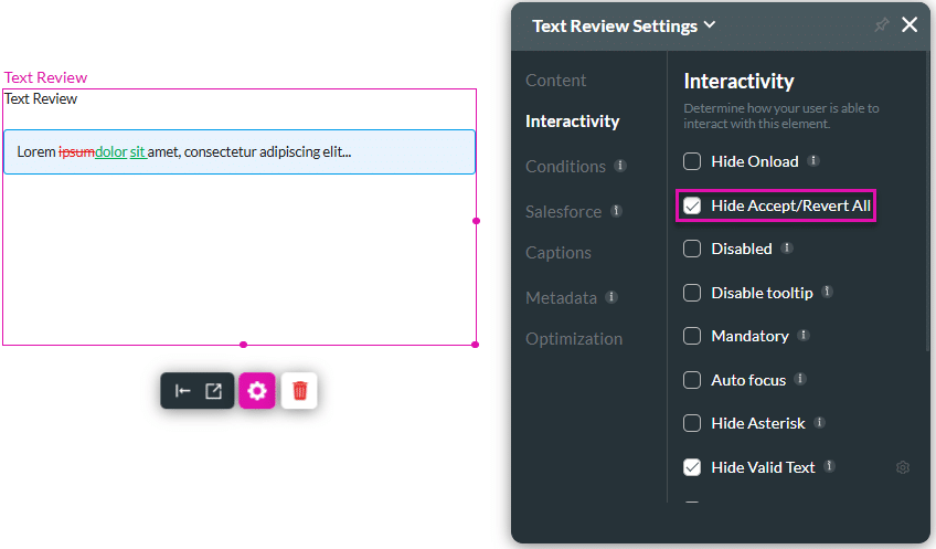 Hide Accept/Revert All checkbox enabled