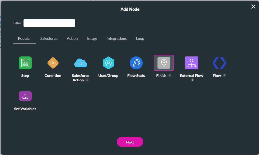 Finish node