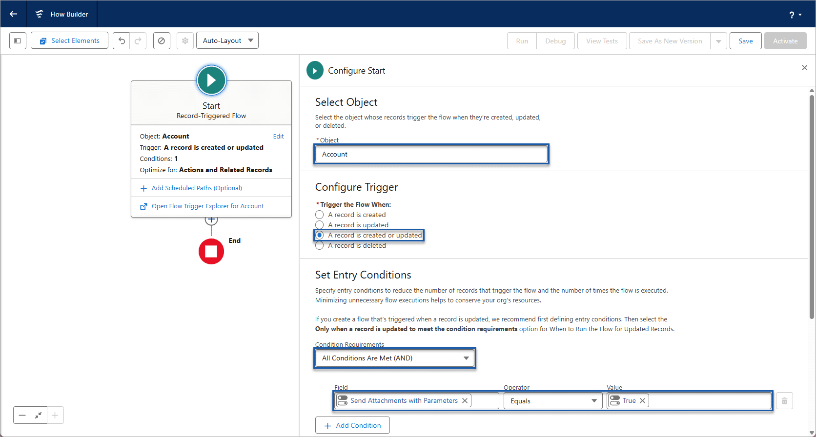 Configure Start node