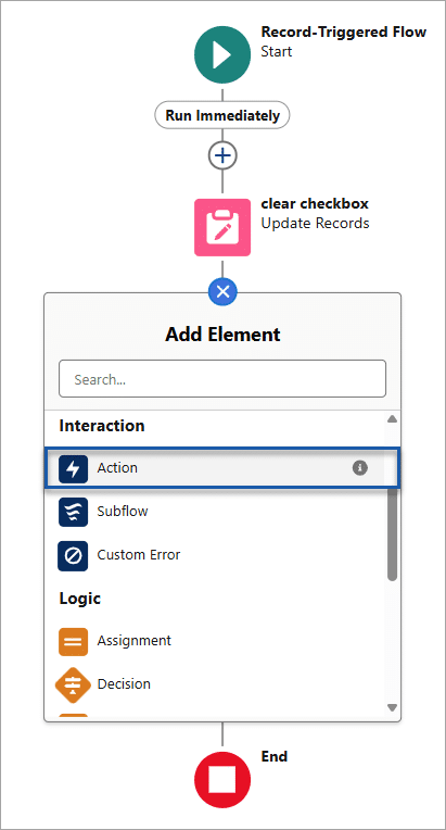 Add Action Element