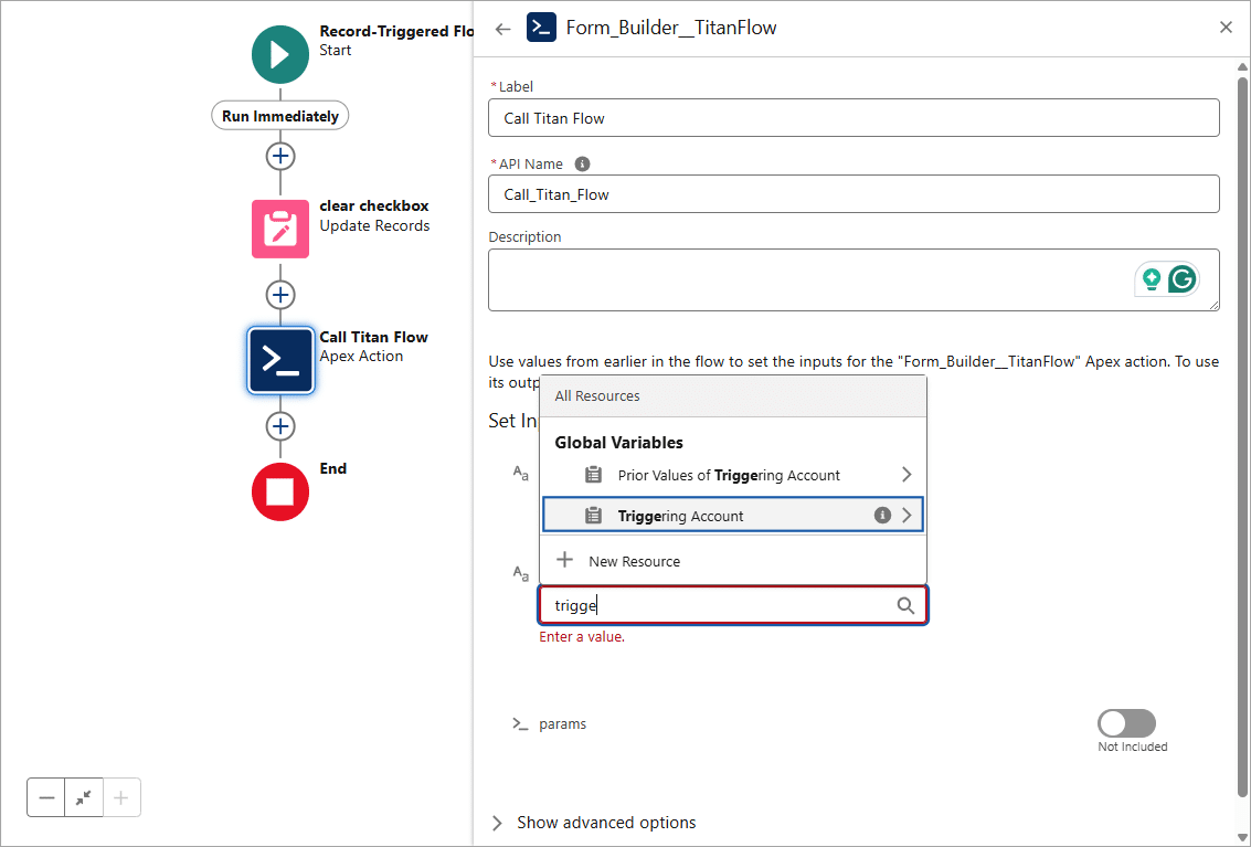 Form Builder TitanFlow screen