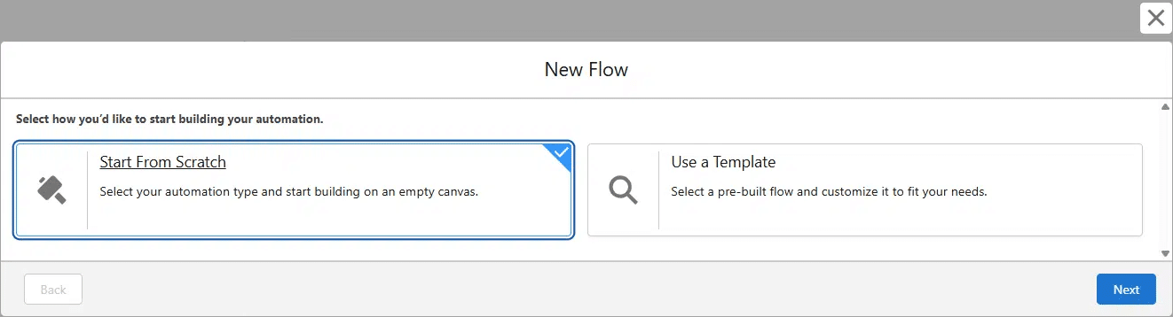 New Flow screen
