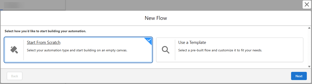 New Flow screen