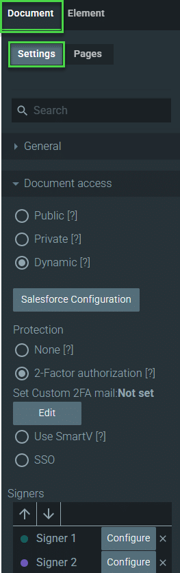 Document - Settings