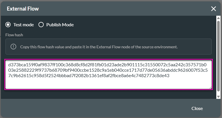 External Flow screen