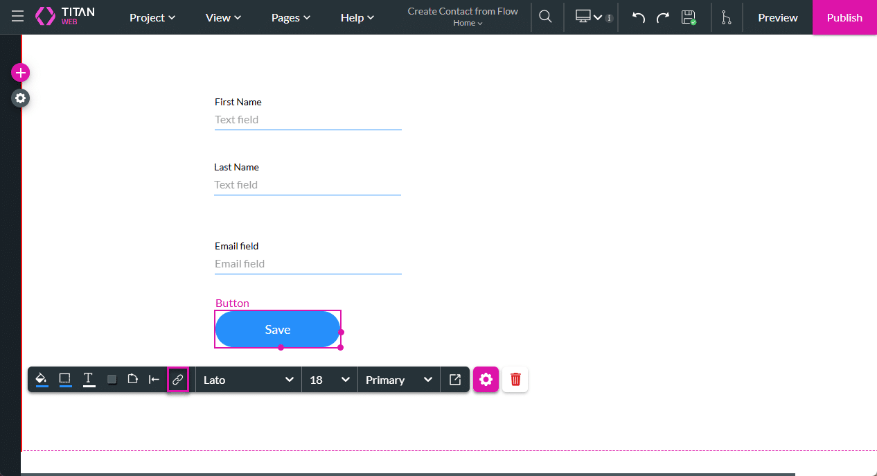 On Click Action icon