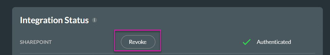 Screenshot highlighting the revoke option