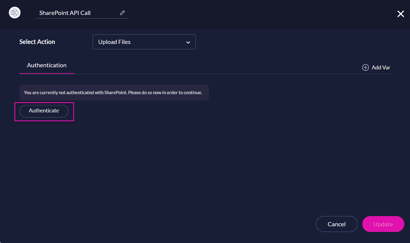 Screenshot displaying the authentication rompt